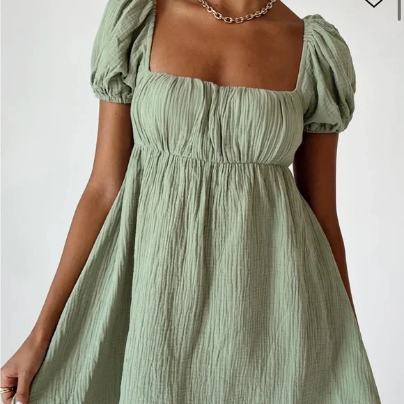 princess polly sage green mini dress Princess Polly Slow Dancing Mini Dress Sage Size 0 New